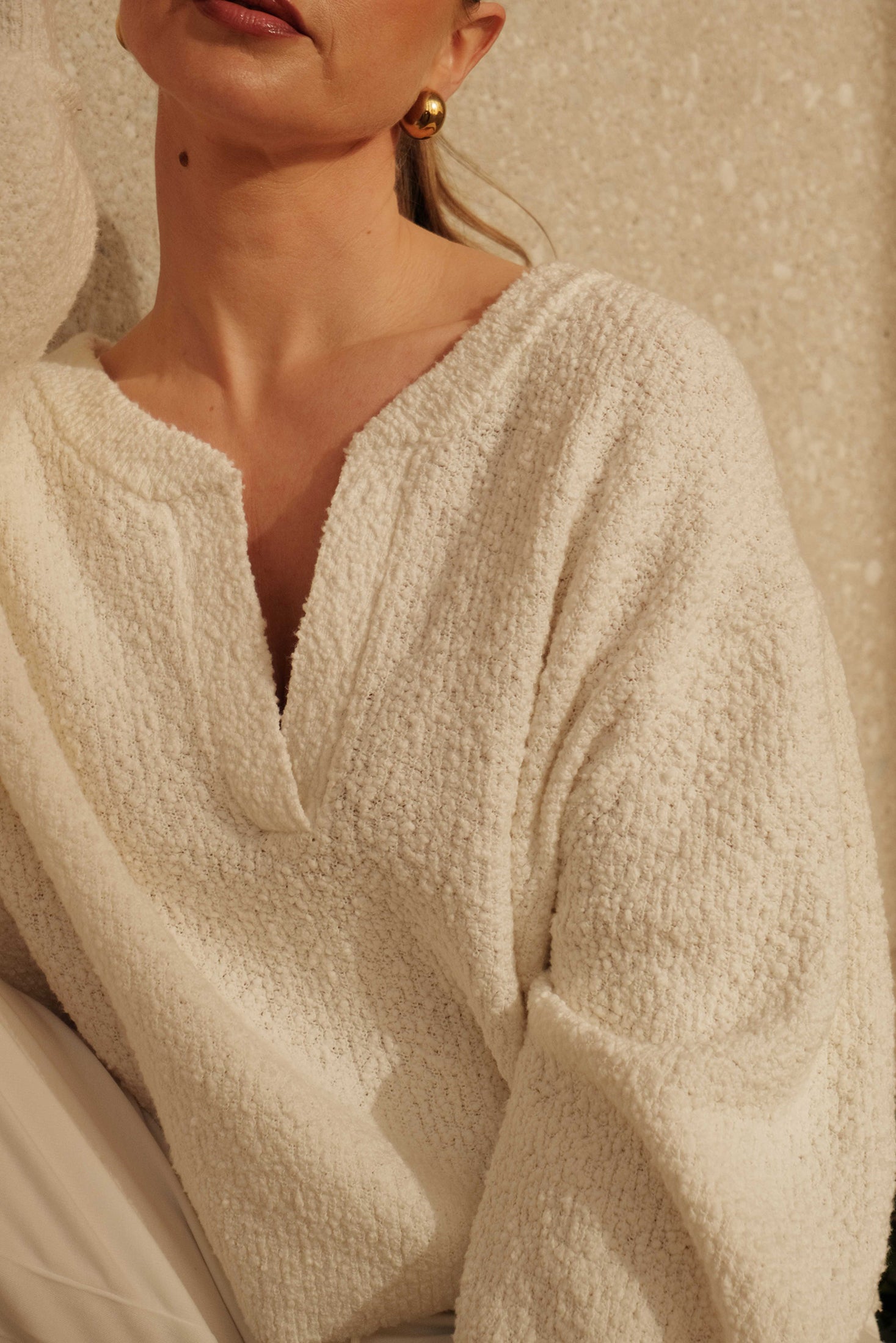 Nahaufnahme strickpullover bucle